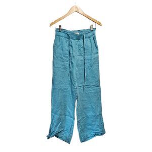 MICHAEL STARS‎ Jules Linen Pants Blue Size SMALL Retail- $168